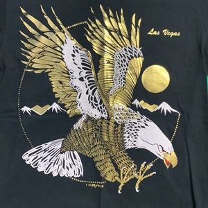 VINTAGE 90s Las Vegas Graphic T-Shirt Men’s Medium Black Eagle